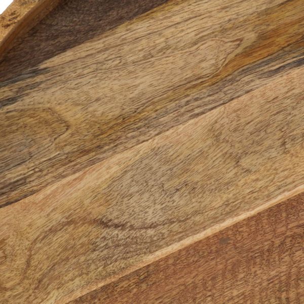 Маса за кафе, мангово дърво масив и стомана, 50x40 см