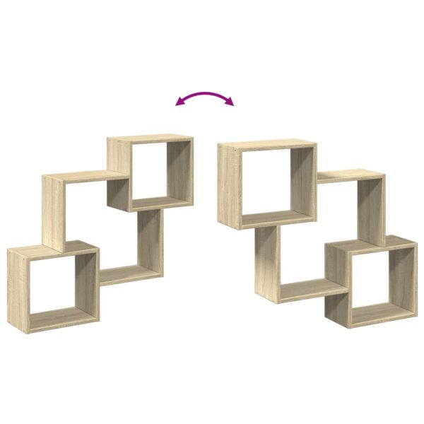 Стенен шкаф, 78x18x71 см, сонома дъб, инженерно дърво