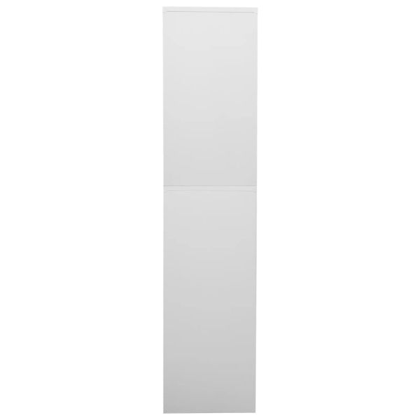 Офис шкаф, светлосив, 90x40x180 см, стомана и закалено стъкло