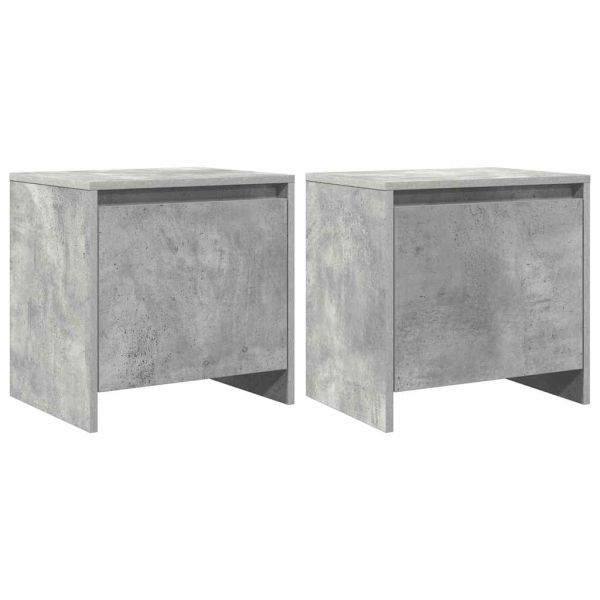 Нощни шкафчета 2 бр бетонно сиви 45x34x44,5 см инженерно дърво