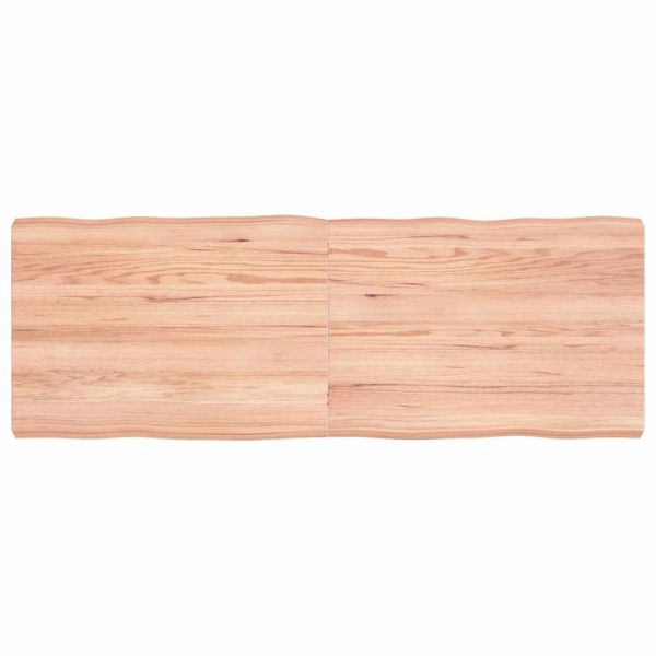 Плот за маса светлокафяв 140x50x(2-6) см обработен масивен дъб