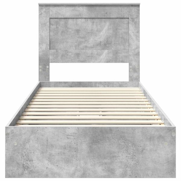 Легло с място за съхранение Циментено сиво 100 x 200 cm