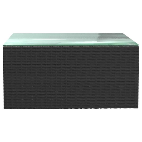 Градински комплект с възглавници, 9 части, полиратан, черен