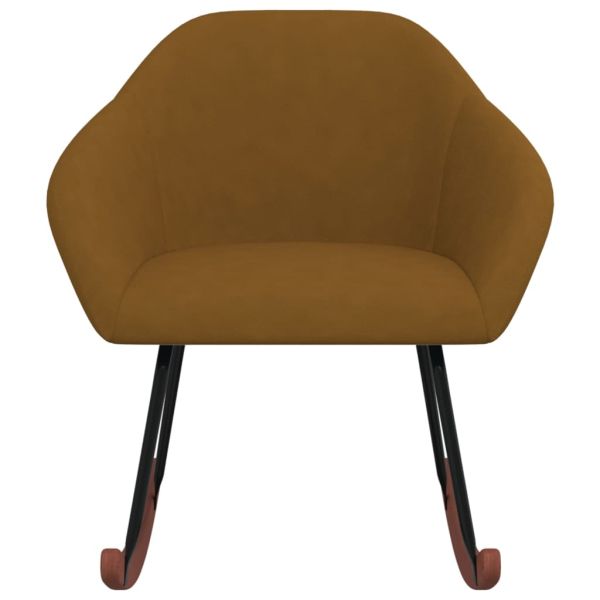 Люлеещ се стол, кафяв, текстил