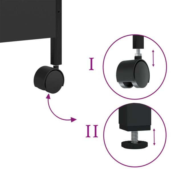 Кухненска количка, черна, 50x30x70 см, инженерно дърво
