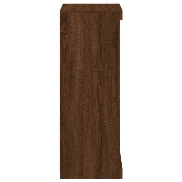 Сайдборд с LED светлини, кафяв дъб, 41x37x100 см