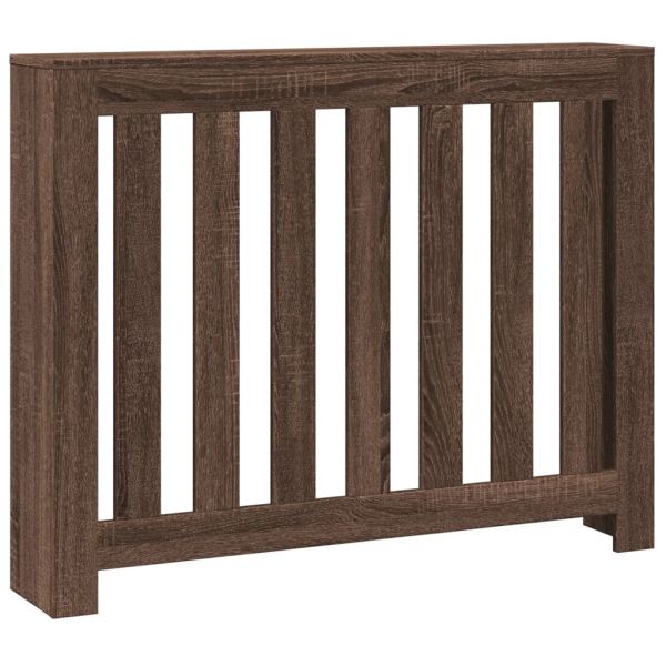 Капак за радиатор, кафяв дъб, 104x20x82 см, инженерно дърво