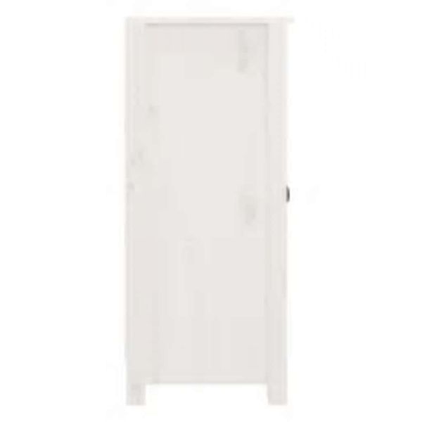 Сайдборд, бял, 39x35x80 см, бор масив