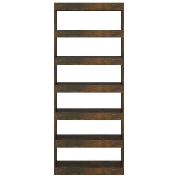 Библиотека/разделител опушен дъб 80x30x198 см инженерно дърво