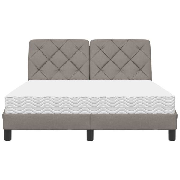 Легло с матрак, таупе, 140x200 см, плат