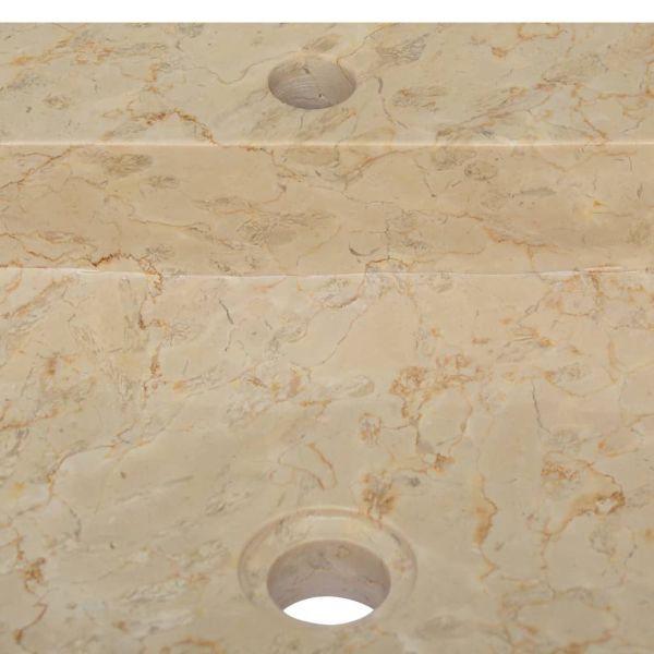 Кремава мивка, 40x40x12 см, мрамор