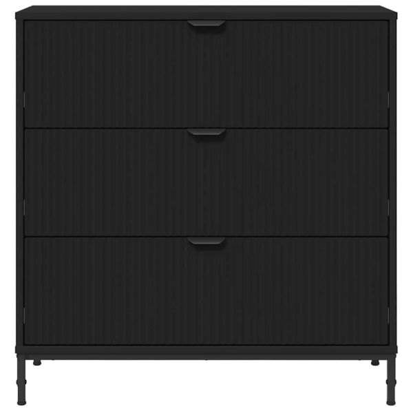 Служебен шкаф Черно 79,5 x 33 x 82 см Инженерно дърво