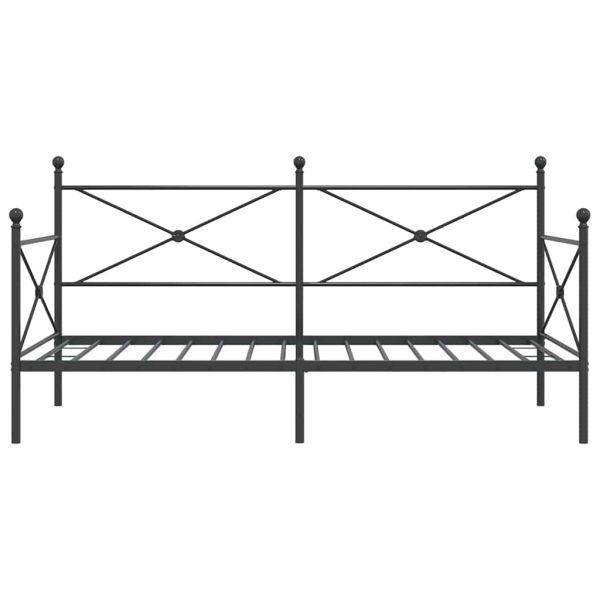 Дневно легло без матрак Черно 107x203 cm Стомана