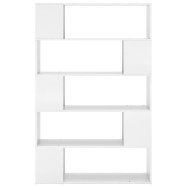 Библиотека / разделител за стая, бял гланц, инженерно дърво