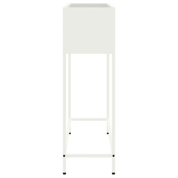 Повдигната градинска саксия Бяло 100 x 26 x 82 см Стомана