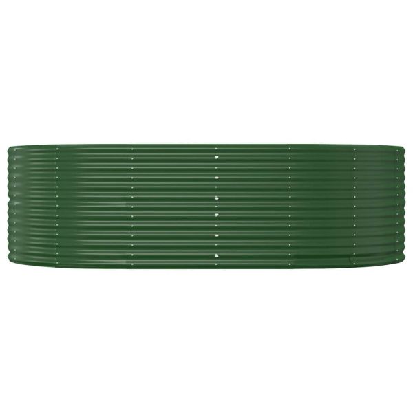 Повдигната градинска леха, зелена, 212x140x68 см, поцинкована стомана