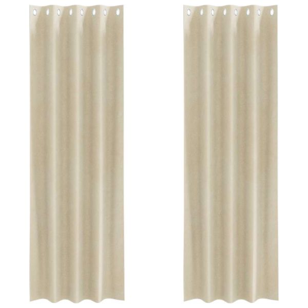 Затъмняващи завеси 2 pcs Крем 140 x 260 cm Кадифе