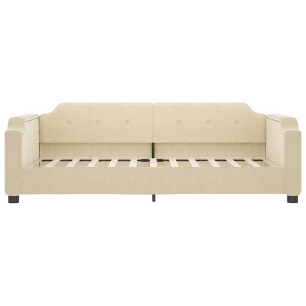 Канапе с матрак, кремаво, 80x200 см, плат