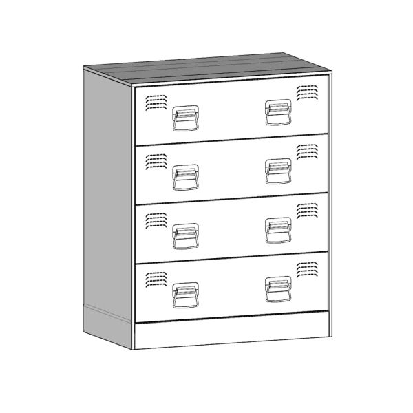 Бюфет, горчица жълто, 67x39x83 см, стомана