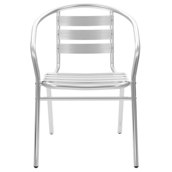 Градински трапезен комплект, 5 части, алуминий, сребрист