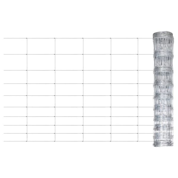 Градинска ограда, поцинкована стомана, 50x1,5 м, сребриста