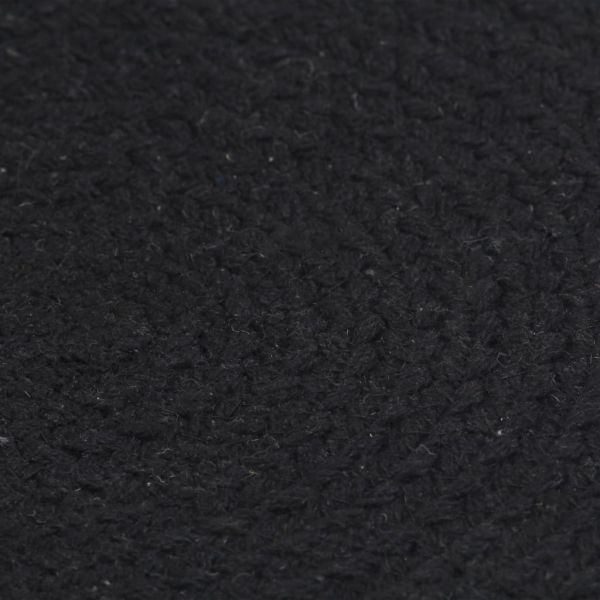 Подложки за хранене, 6 бр, черни, 38 см, кръгли, памук