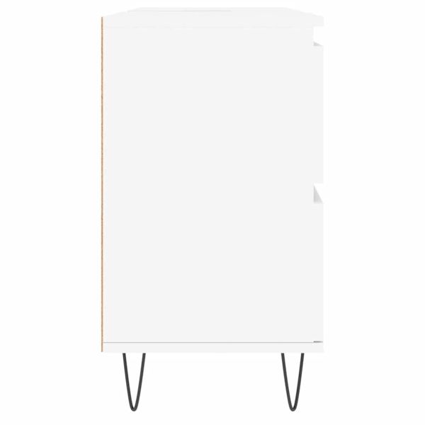 Шкаф за баня, бял, 80x33x60 см, инженерно дърво