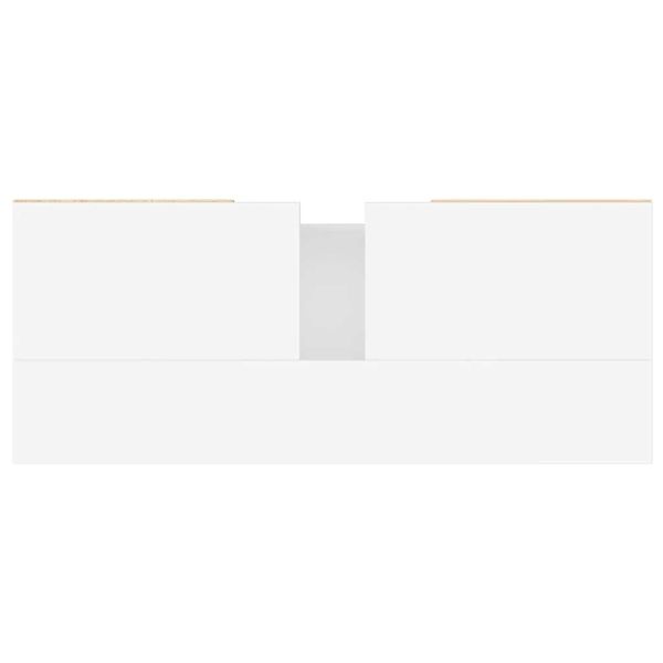 Шкаф за баня, бял, 80x33x60 см, инженерно дърво