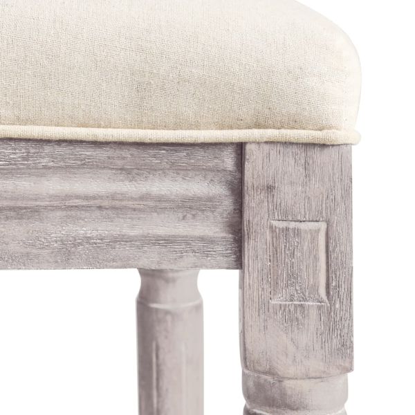 Бар табуретки, 2 бр, бели, лен