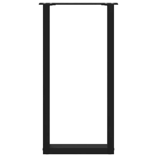 Крака за конзолна маса, U-образни, 2 бр., черни, 28 x (72-73) см, стомана