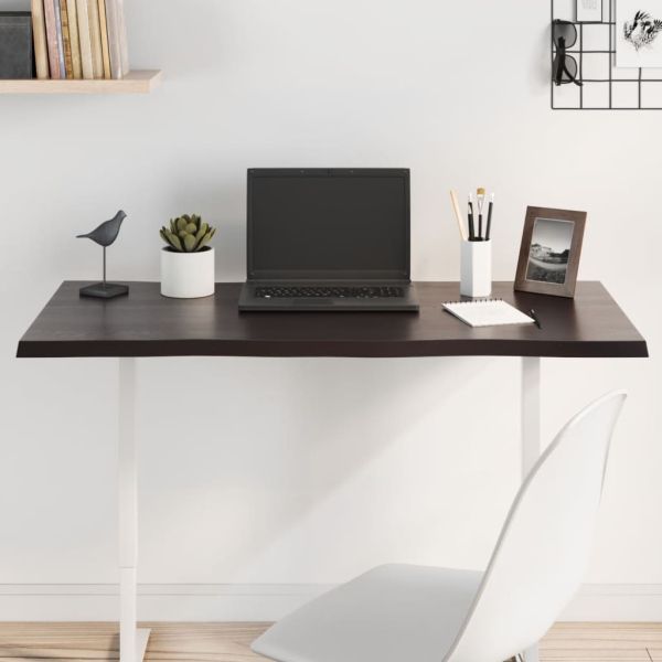 Плот за маса тъмнокафяв 100x40x2 см обработен масивен дъб