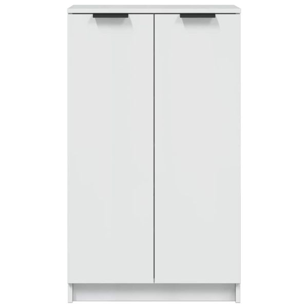 Шкаф за обувки, бял гланц, 59x35x100,5 см, инженерно дърво