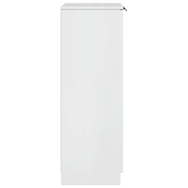 Шкаф за обувки, бял гланц, 59x35x100,5 см, инженерно дърво