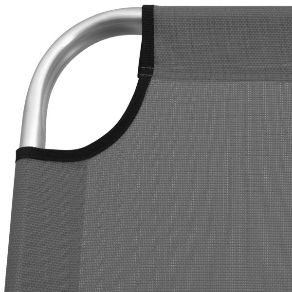 Допълнително висок сгъваем шезлонг за възрастни сив алуминий