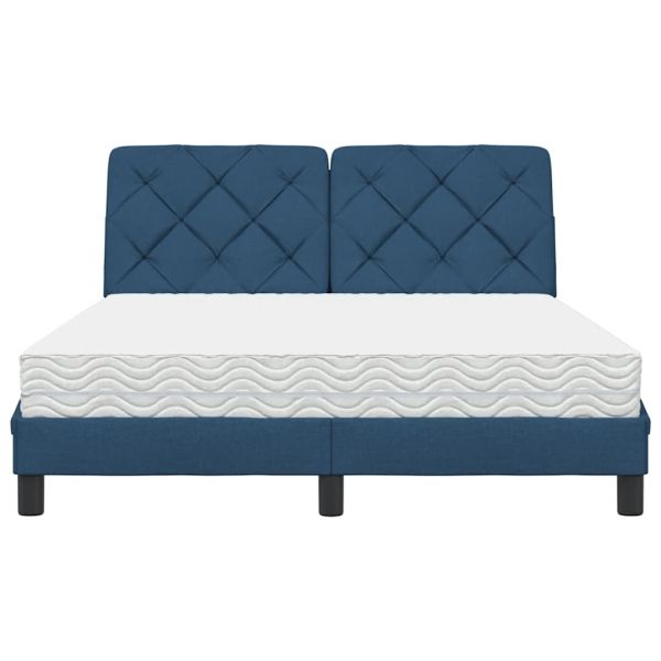 Легло с матрак, синьо, 140x200 см, плат