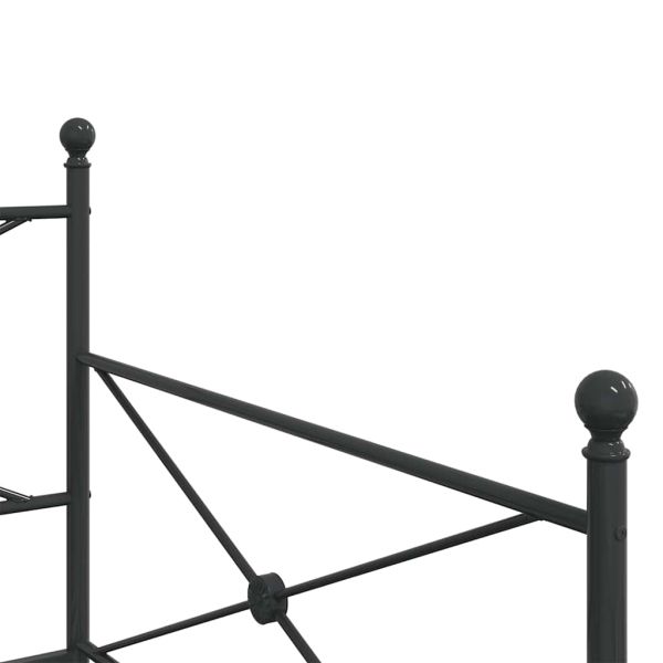 Дневна спалня с багажник без матрак Черно 107x203 cm Стомана