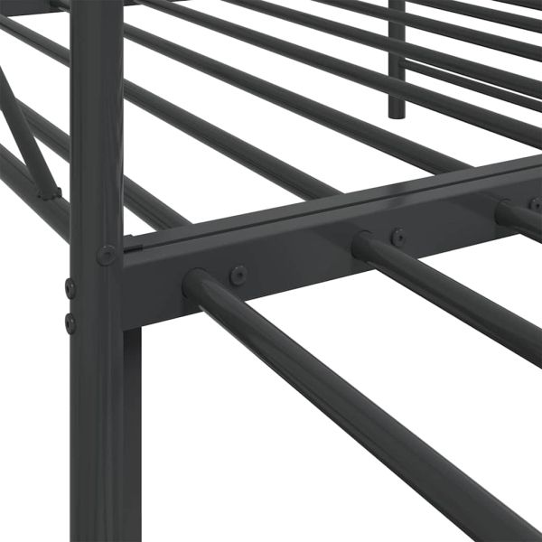 Дневна спалня с багажник без матрак Черно 107x203 cm Стомана