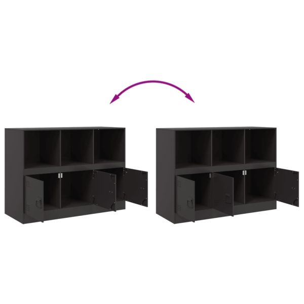 Бюфет, черен, 99x39x73 см, стомана