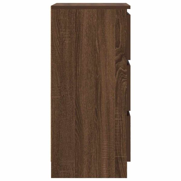 Сайдборд, кафяв дъб, 37,5x35x76 см, инженерно дърво