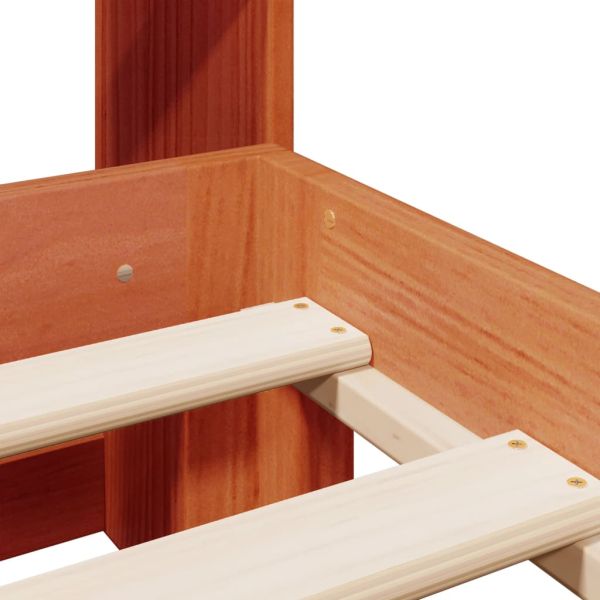 Легло с етажерка за книги, без матрак, 140x190 см, бор масив