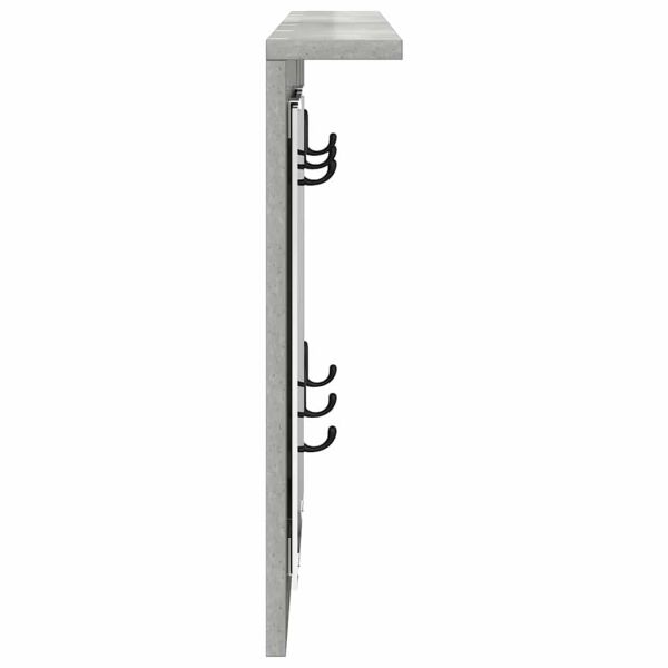 Стенен закачалка за палта с рафт Бетонно сиво 85 x 10 x 45 см