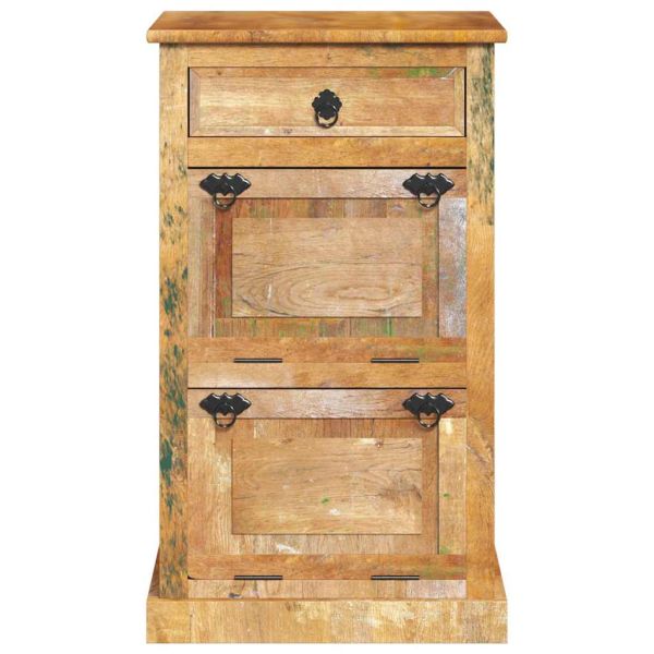 Шкаф за обувки с 4 рафта и чекмедже регенерирано дърво масив