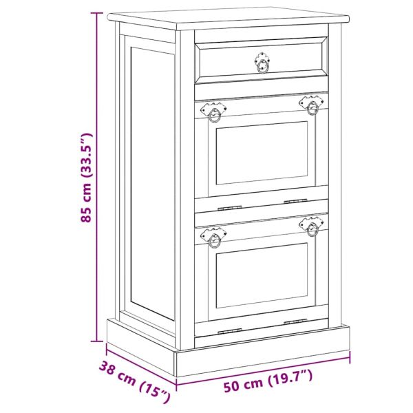 Шкаф за обувки с 4 рафта и чекмедже регенерирано дърво масив
