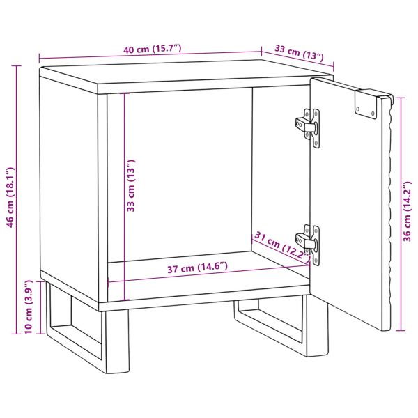 Нощен шкаф 2 pcs Натурално 40 x 33 x 46 см Инженерна дървесина
