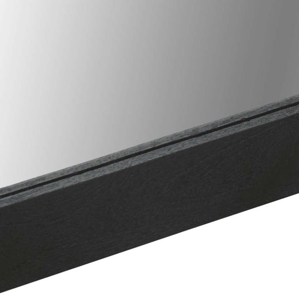 Огледало за баня, черно, 50x70x2,5 см, инженерно дърво и месинг