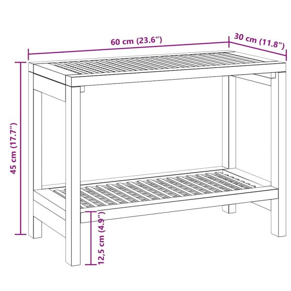 Помощна маса за баня 60x30x45 см тиково дърво масив
