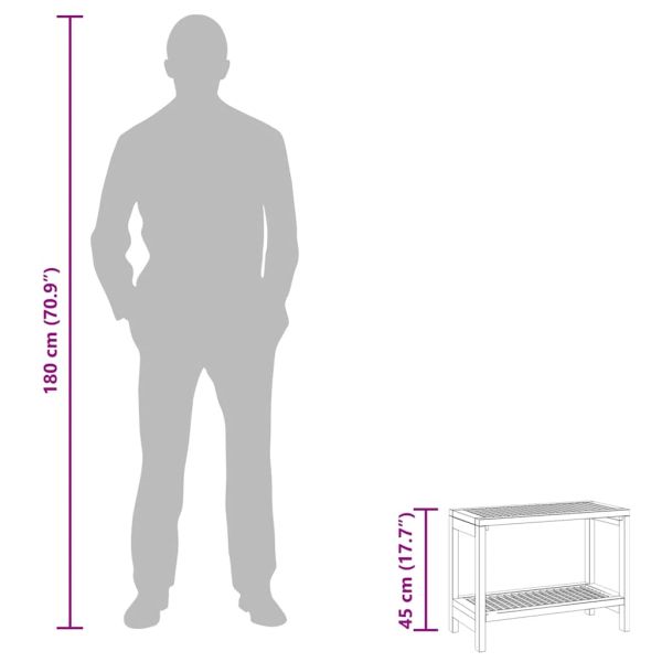 Помощна маса за баня 60x30x45 см тиково дърво масив