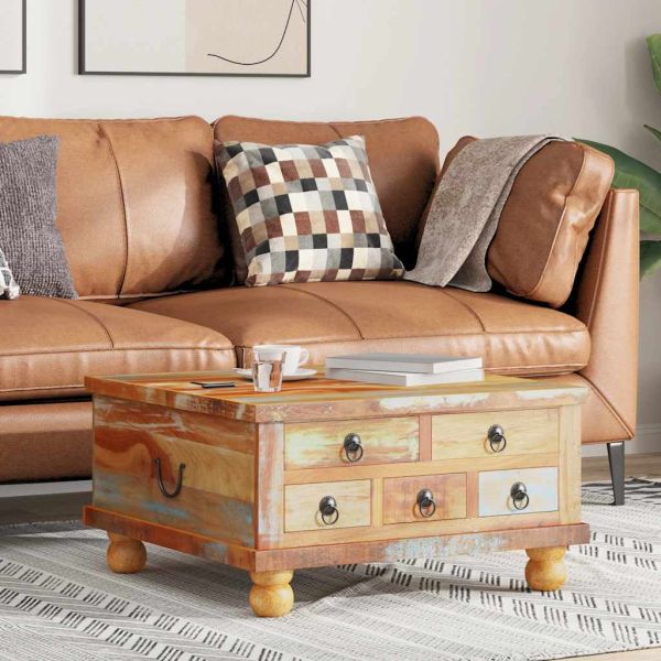 Маса за кафе регенерирано дърво 70x70x38 см