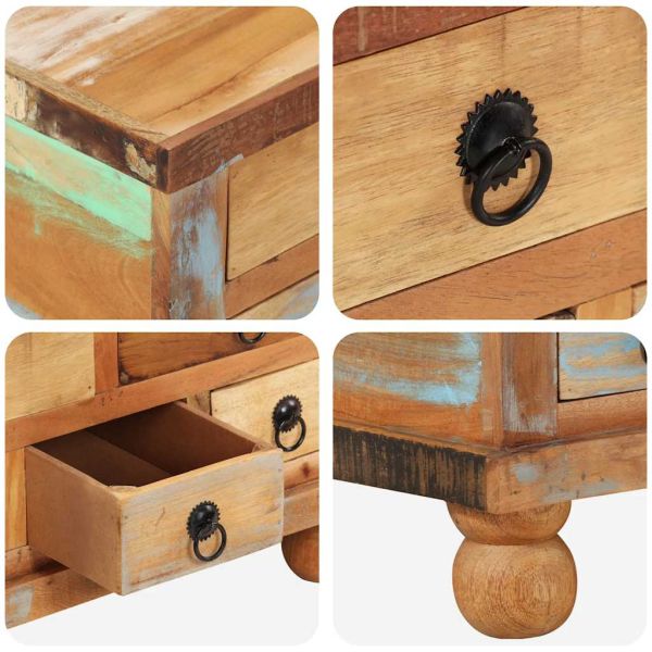 Маса за кафе регенерирано дърво 70x70x38 см