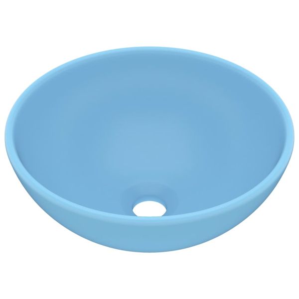 Мивка за баня лукс кръгла светлосин мат 32,5x14 см керамика